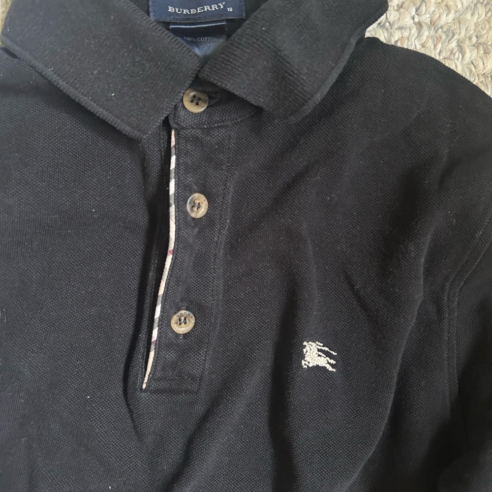 Boys Burberry Classic Black Polo Shirt size 8-10